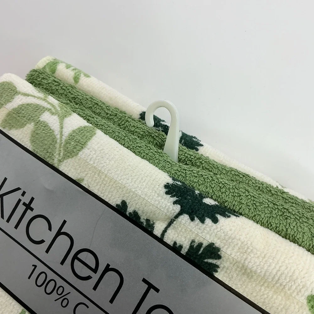 Ritz Green Botanical Herb Print Kitchen Towels Set of 4 Cotton Fresh Seasoning